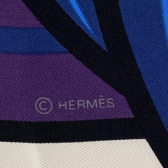 HERMES Bolduc AU Cream Gray Multi Scarf bran-478-090825 - Picture 5 of 7